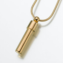 Gold Vermeil Double Chamber Cylinder Memorial Pendant Funeral Cremation Urn - £153.47 GBP