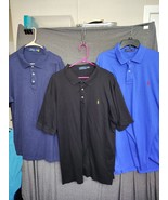 Lot of 3 Polo Ralph Lauren Solid Short Sleeve Polo Shirts XLT - £29.52 GBP