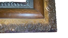 Antique Ornate Wood Metal Resin 23x20.5" Victorian Baroque Picture Frame Couple image 5