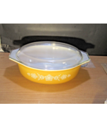 Vtg Butterfly Gold 2.5 Liter Casserole #045  With Clear Pyrex Lid Lid - £44.42 GBP