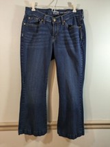 Signature Levi Strauss Women Jeans Size 12S Curvy Boot Cut Mid Rise Stretch Blue - $12.86