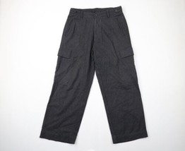 Vintage 90s Nautica Mens 34x30 CPO Naval Wide Leg Wool Cargo Pants Trousers Gray - £59.45 GBP