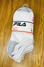 Fila No Show Womens Socks Size 4-10 White Multicolor 10 Pairs - £13.22 GBP