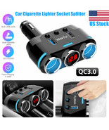 2Way Cigarette Lighter Socket Splitter Power Adapter Car Charger Dual US... - £22.05 GBP