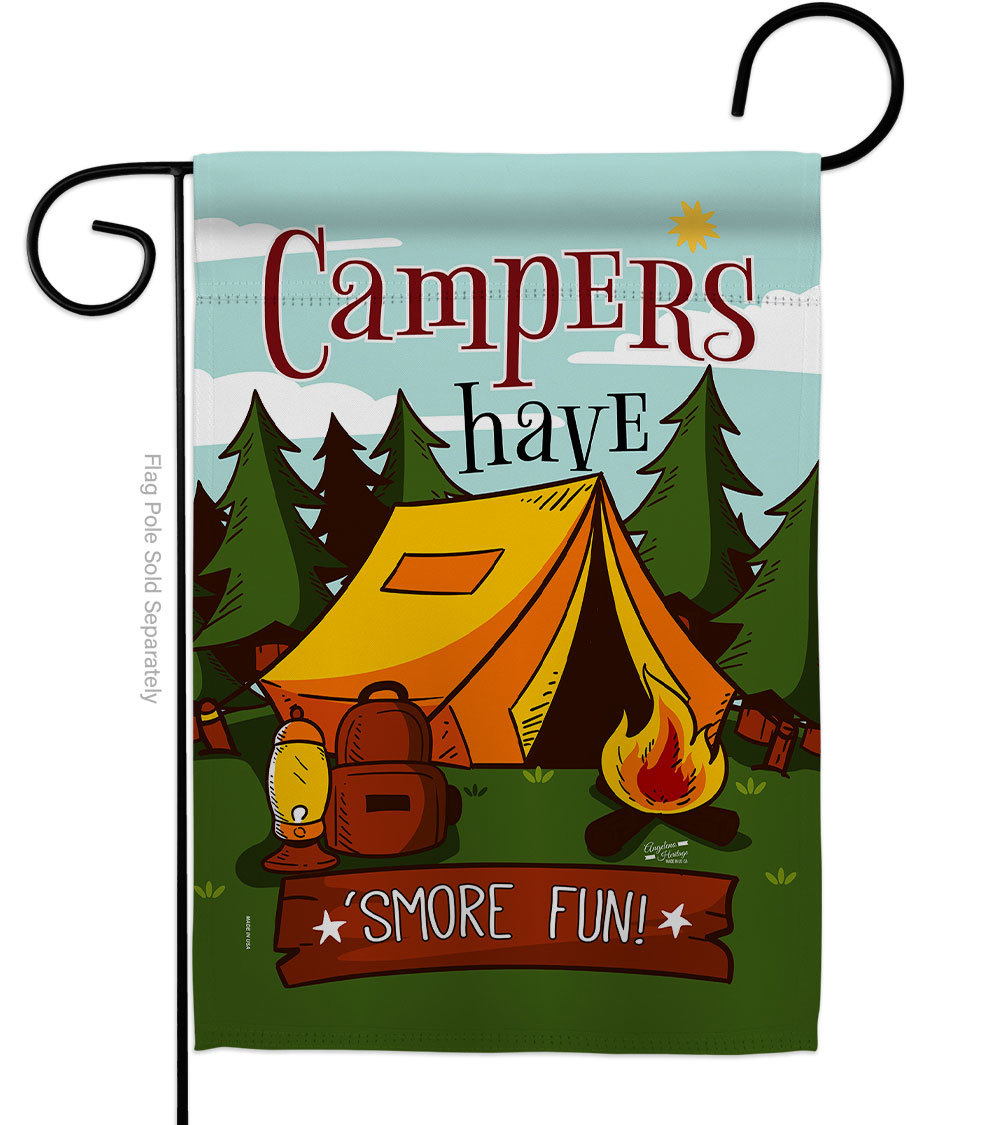 Smore Fun Garden Flag Camping 13 X18.5 Double-Sided House Banner - $19.97