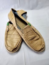 Sanuk Mens 10 Textile Upper Loafers Shoes Used Slip On Casual Comfort Distressed - $24.65