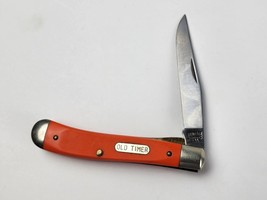 Vintage Schrade + Heritage Old Timer Pocket Knife H194 Orange handle Nic... - $69.29