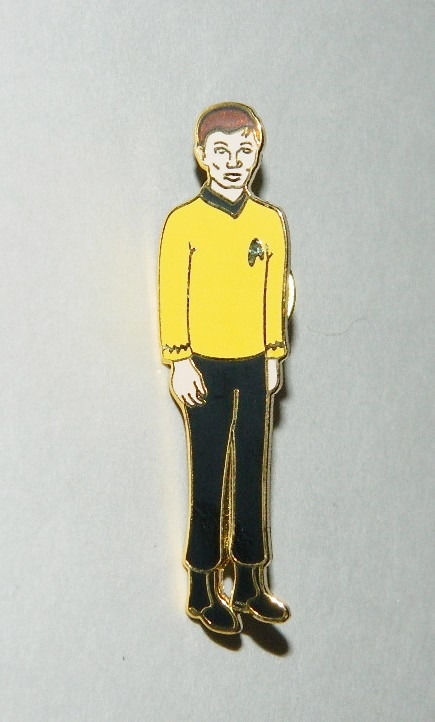 Star Trek Classic TV Lieutenant Sulu Figure Cut Out Cloisonne Metal Pin 1988 NEW - £6.15 GBP