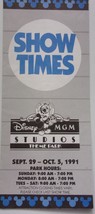 Vintage DisneyMGM Studios Theme Park Show Times Brochure 1991 - $94.99 MXN