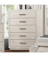 Light Gray Transitional Chest: Metal Glides, Dovetail Drawers - $20,337.11 MXN