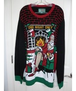 Ugly Christmas sweater One Night Only Black/Red Green Size XXL Santa Cla... - $56.88 CAD