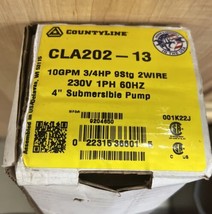 CountyLine 2-Wire 13/ HP 10 GPM Series 4” Deep Well Submers Pump 230V CLA202 NEW - £209.05 GBP