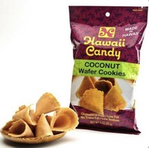 Hawaii Candy Coconut Wafer Cookies 3 Oz (Pack Of 5) - £74.00 GBP