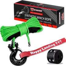 Synthetic Winch Rope Cable Kit 3/16&quot; X 50&#39; 8500 Lbs Winch Line with Protective S - £40.06 GBP