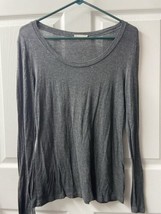 Zenana Outfitters T-shirt Womens Large Dark Grey Round Neck Long Sleeved... - £3.95 GBP