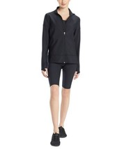 Josie Natori Womens Activewear Solstice Zip Jacket,Size Medium,Black - £68.50 GBP