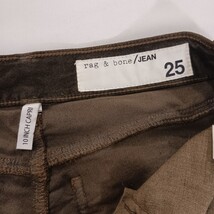 Rag & Bone Women’s Olive Velvet Zipper Leg Corduroy Pants Size 25 Made In USA image 4