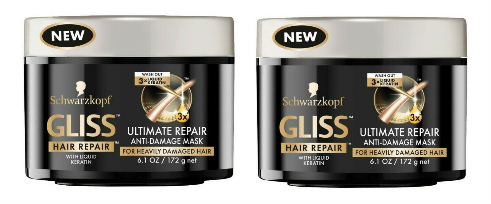 Primary image for LOT 2 X Schwarzkopf Anti Damage Mask Ultimate Hair Repair Gliss High-Performance