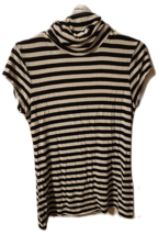 INC International Concepts Turtleneck Shirt Women&#39;s Size L Black &amp; White... - $18.00