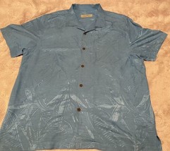 Tommy Bahama Hawaiian Shirt Size Xl 100% Silk Blue - £33.86 GBP