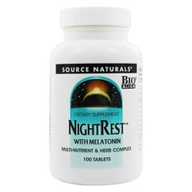 Source Naturals NightRest With Melatonin, 100 Tablets - £12.78 GBP