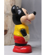 Mickey Mouse Coin Bank 6&quot; Walt Disney Productions with Rubber Cap on Bottom - £15.02 GBP