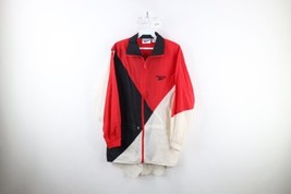 Vtg 90s Reebok Womens Small Spell Out Baggy Oversized Parka Windbreaker Jacket - £31.71 GBP