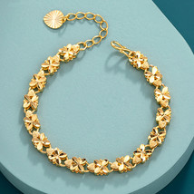 Fashion Lucky 24K Gold Bracelet 6mm Four-leaf Clover Gold Bracelet, Suitable For - £12.12 GBP
