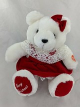 Chrisha Playful Plush White Bear Merry Christmas 7.5 Inch  Not working Stuffed  - £7.34 GBP