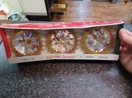 Vtg Three Angel Mirrored Diorama Plastic Jewelbrite Ornaments by Decor I... - $39.59