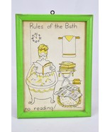 Bathroom Clawfoot Bathtub Rules Of The Bath No Reading Cosmo Framed Print  - £35.37 GBP