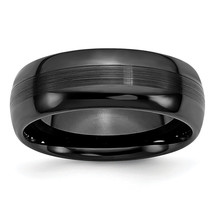 Chisel Ceramic Black 8mm Brushed and Polished Band CER12 - $67.25