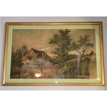 Framed Antique Farmhouse Cottage Lithography 42x27-Inches - £482.25 GBP