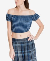 Womens Off The Shoulder Crop Top Shirt Indigo Size Small MAX STUDIO $58 - NWT - £7.18 GBP