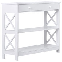 3-Tier Console Table with Drawers Shelf - £92.85 GBP
