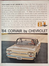 1963 Saturday Evening Post Ad Advertisement New 64 Corvair By Chevrolet! - $10.80