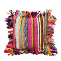 Indian Cotton Chindi Rug Pillow Cover Sofa Decorative Pillow Throw Boho Cushions - £21.42 GBP+