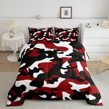 Kids Boys Camo Comforter Set Army Camouflage Lightweight Bedding Set For Girls T - £61.68 GBP