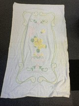 Vintage Chenille Baby Crib Blanket With Bear 65”X 39” 1940’s - £15.46 GBP