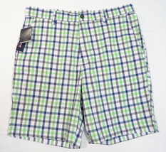 Chaps Golf 78 Moisture Wicking UPF 50 Plaid Flat Front Shorts Men's NWT - $79.99