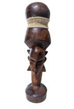 African Handmade Art Wood Sculpture 15&quot; - £23.47 GBP