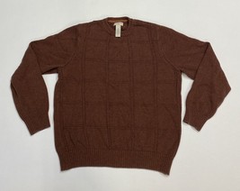Dockers Sweater Men&#39;s Brown Orange Long Sleeve Pullover Ribbed Round Nec... - $12.23