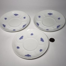Lot of 3 Adderley Bone China Embossed Blue Chelsea Saucers for Flat Tea Cup - £13.54 GBP