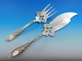 Arabesque by Whiting Sterling Silver Fish Serving Set Brite Cut Pierced Large - £1,956.57 GBP