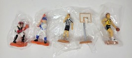 Vintage lot of 5 Cake Toppers Sports  Baseball Players Ref Basketball Hoop - £11.79 GBP
