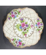 ARCO Fine Quality China 8&quot; Plate Floral with Gold Net and Trim Display Dish - $311.39 MXN