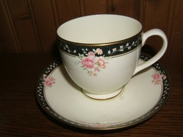 Pfaltzgraff American Bone China &quot;Midnight Bouquet&quot; Teacup &amp; Saucer (NWOT) - £10.24 GBP