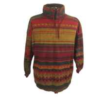 Style New York Unisex Sweater vtg aztec print S pullover drop-shoulder acrylic - £21.91 GBP