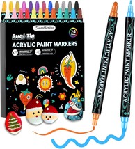 SMOOTHERPRO Acrylic Paint Markers 24 Colors Dual Tip Acrylic Paint Pens ... - $340.40 MXN