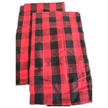 Buffalo Check Table Runner Red Black Plaid 14 x 108 Cotton Polyester 2 Count - £29.82 GBP